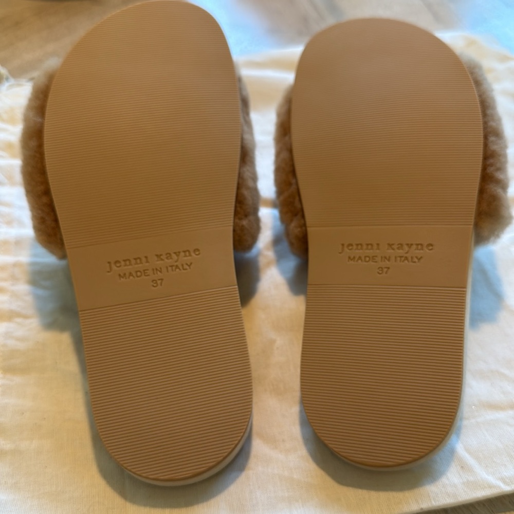 JENNI KAYNE Shearling Slide Sandal in Natural sz 7 / 37 BRAND NEW! Orig $325 - Picture 7 of 7